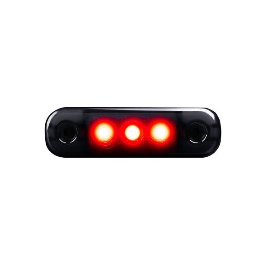 Posisjonslys Strands Dark Knight Super Dark Slim 3LED   12/24V / 1W / 84 mm Rød