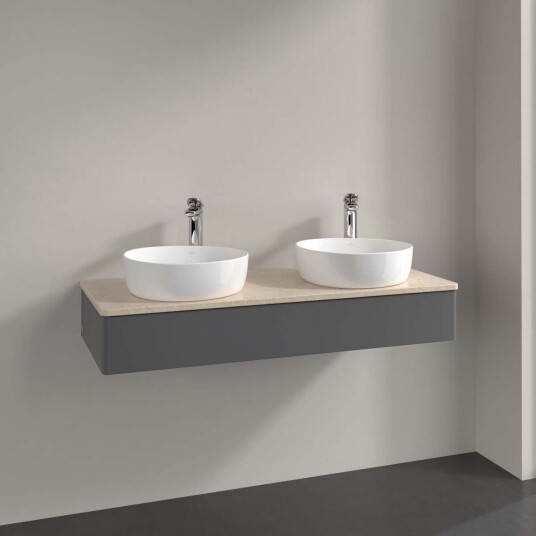 Villeroy & Boch Antao Servantskap med 1 skuff 120x50x19 cm u/lys Antrasitt/Crème