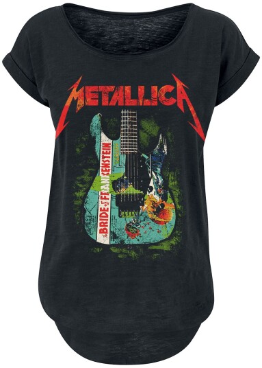 Metallica T-skjorte Bride Of Frankenstein Guitar S til XXL Damer svart