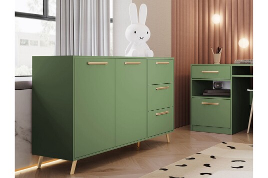 Kommode Ordino 41x139 cm   Grønn/Gull
