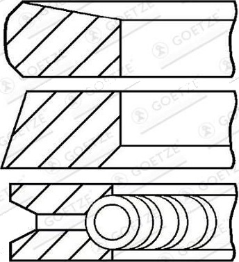 Stempelringsett GOETZE ENGINE 08 127407 00