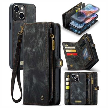 iPhone 15 Caseme 2-i-1 Multifunksjonell Lommebok-deksel Svart