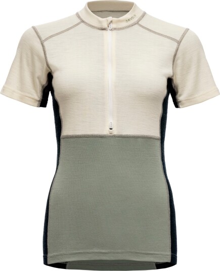 Devold Women"s Lauparen Merino 190 Zip Tee Raw White/fog/ink L
