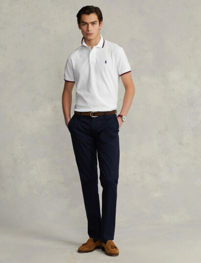 Polo Ralph Lauren Custom Slim Fit Mesh Polo Shirt - White - XXL