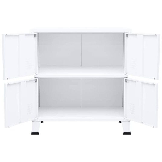 vidaXL Industriell oppbevaringskiste hvit 75x40x80 cm stål