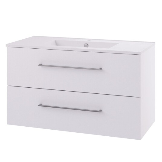 Linn Bad Hilde Møbelpakke - Servantskap med Servant Hvit Matt / 100cm Porselensservant Linn Bad Hilde Møbelpakke - Servantskap med Servant Hvit Matt / 100cm Porselensservant
