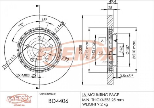 Bremseskive FREMAX BD-4406