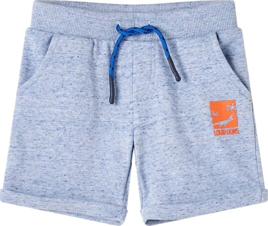 Barneshorts med snor blå melert 116