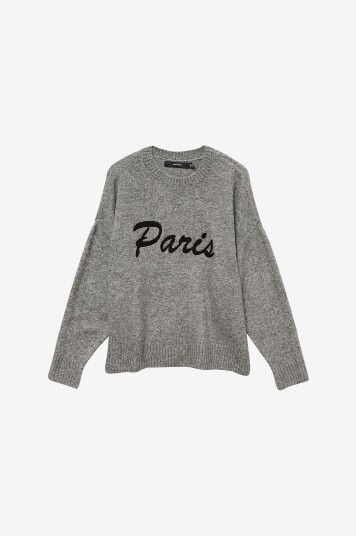 Vero Moda Pullover mvBoom LS O neck Text Grå Vero Moda Pullover mvBoom LS O neck Text Grå
