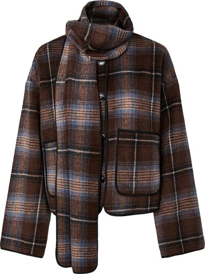 YAS Yascalino Ls Scarf Jacket Brown 42