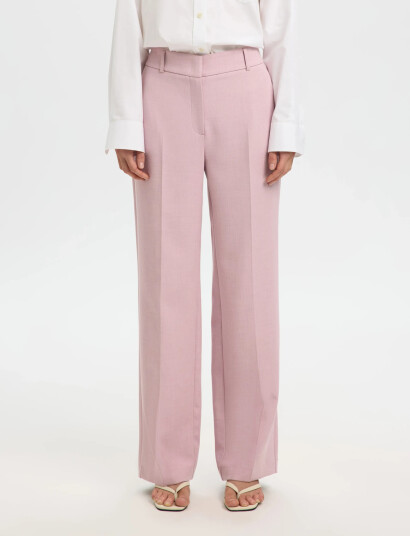 Selected Slfrita Mw Wide Pant Mel Noos   Pink   42 x 32