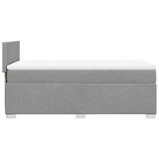 Seng med madrass boksfjær lysegrå 100x200 cm stoff 8721102706745