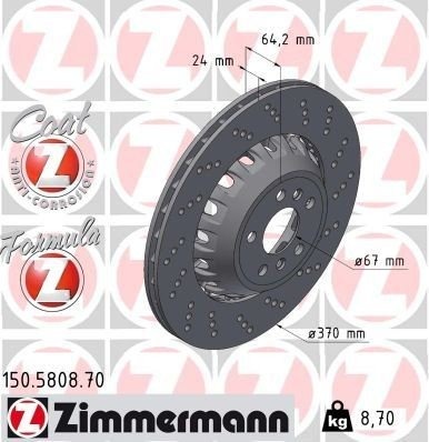 ZIMMERMANN 150.5808.70 Bremseskive