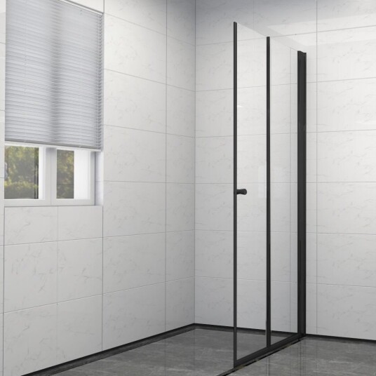 CELESTE MH200 LEDDET DUSJDØR 80X190CM HØYRE SORT M/SIKKERHETSFOLIE CELESTE MH200 LEDDET DUSJDØR 80X190CM HØYRE SORT M/SIKKERHETSFOLIE