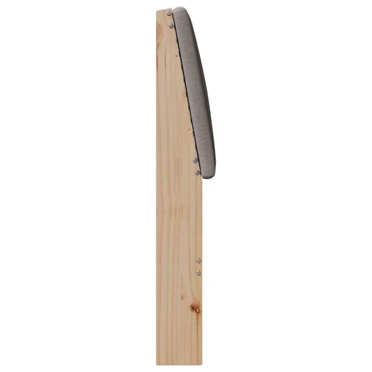 Polstret sengegavl Gråbrun 180 cm Massiv furu