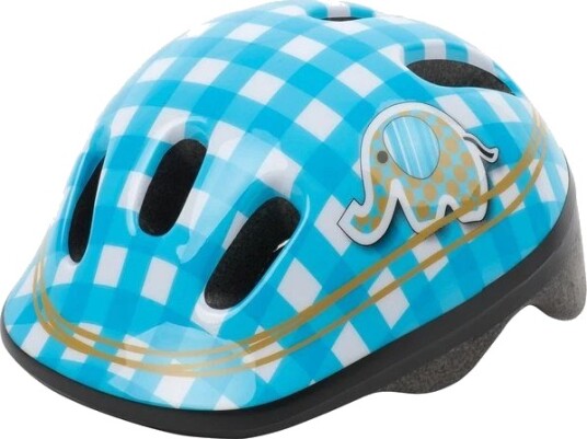 Polisport Baby Sykkelhjelm Elephant - XXS (44-48 cm), 190g, Insektnett, 6 luft??pninger - Hvit/Bl??