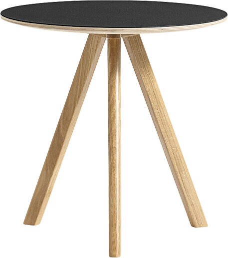Hay - Copenhague Cph20 Wb Lacquered Oak Black Ø50 X H49 Cm Sidebord Ronan & Erwan Bouroullec Svart Tre/syntetisk