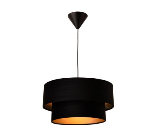 Double Velour Taklampe 40/30CM Sort