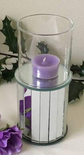 Telysholder med speildekor og glass liten fra Casa Interiør