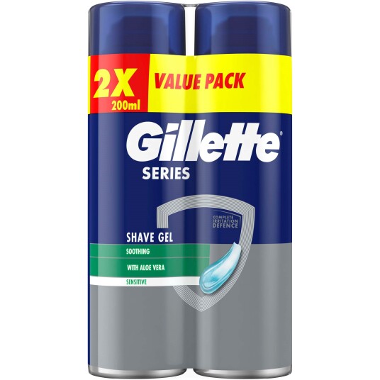 Gillette Series Sensitive Men's Shaving Gel 2x200ml Gillette Series Sensitive Men's Shaving Gel 2x200ml