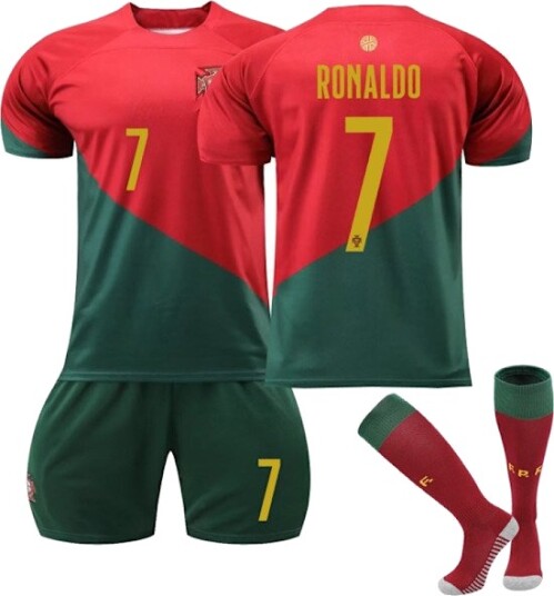 22-23 Portugal Hjemmedrakt Nr.7 Ronaldo Fotballsett for Barn og Voksne, Barnestørrelse (yh)