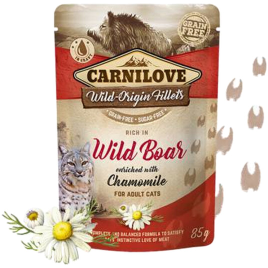 Carnilove Kattemat Villsvin med Kamille 85 g x 24 stk. Våtfôr