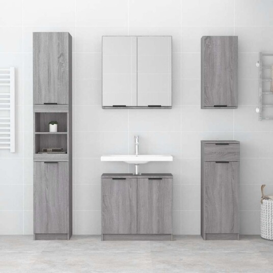 vidaXL Baderomsskap grå sonoma eik 64,5x33,5x59 cm konstruert tre
