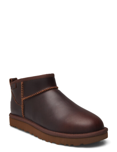 UGG W Classic Ultra Mini Lthr Regen - Brown - 38.5