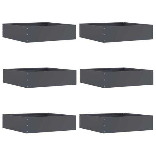 vidaXL Gjerdekant 6 pcs Antrasitt 50 x 50 x 13 cm Stål vidaXL Gjerdekant 6 pcs Antrasitt 50 x 50 x 13 cm Stål