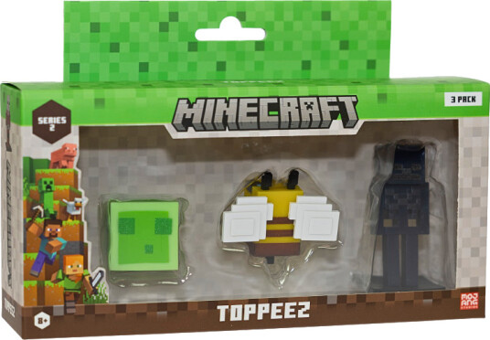 Minecraft Figur S2 Toppeez 3 stk 6 cm Slime Bee og Wither Skeleton 145459 Minecraft Figur S2 Toppeez 3 stk 6 cm Slime Bee og Wither Skeleton 145459