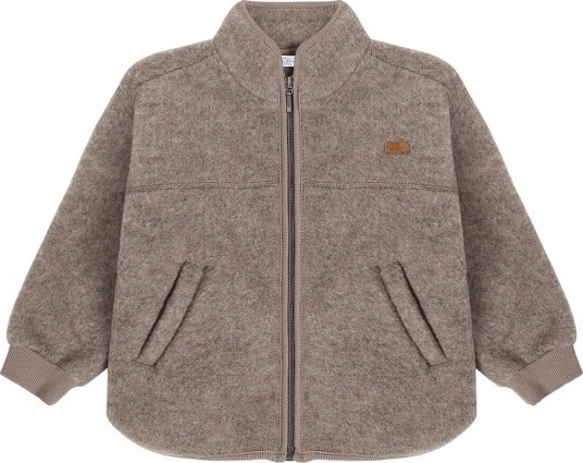 Hust & Claire Emi zip jakke i merinoull   deer melange (116)   116