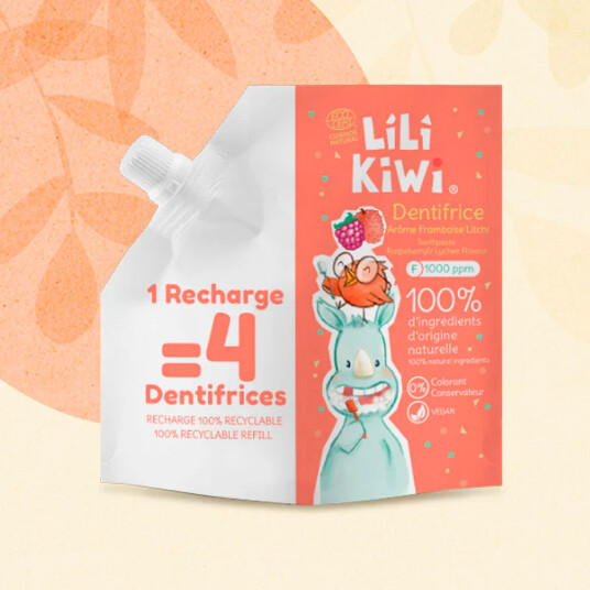 Naturlig Xylitol Barnetannkrem LILIKIWI Raspberry-Lychee Refill 120ml