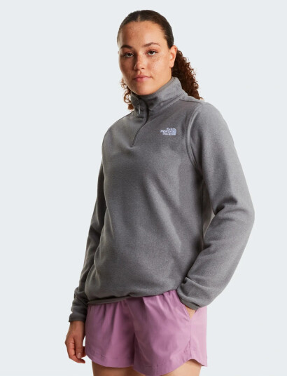 The North Face W Glacier Fleece 1/4 Zip Jacket   Grey   M