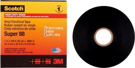 3M Super88 25X33 1 Stk Sort Gummi 600 V 32,9 M 25 Mm