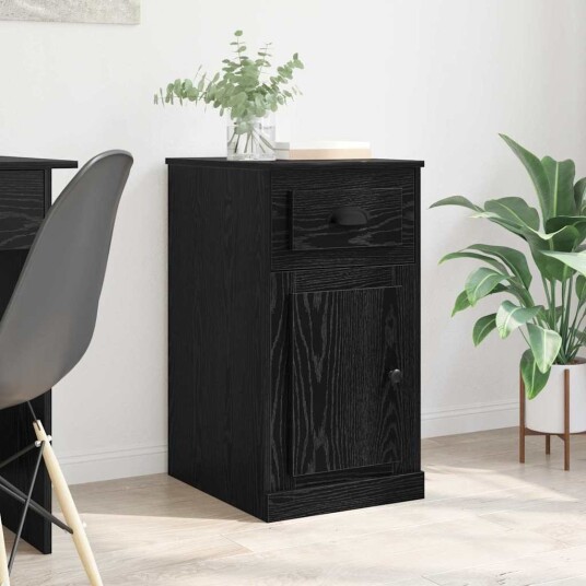 Sideskap Svart Eik 40 x 50 x 75 cm Konstruert tre Sideskap Svart Eik 40 x 50 x 75 cm Konstruert tre