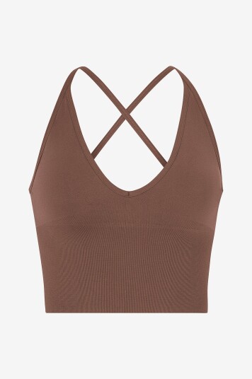 Aim'n Bh topp Shape Seamless Cross Back Bralette Brun