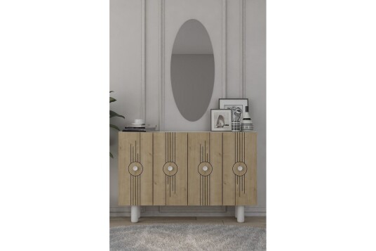 Kyrosen Konsollbord 120 cm Hvit/Eik