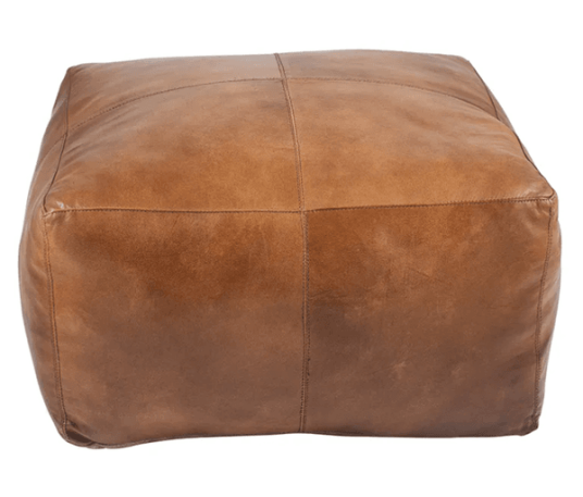 Trend Collection Matteo Puff Kvadratisk Skinn Natur – 60 x 60 x 35 cm Trend Collection Matteo Puff Kvadratisk Skinn Natur – 60 x 60 x 35 cm