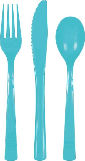 Plastbestikk Turkis - 18-pakning