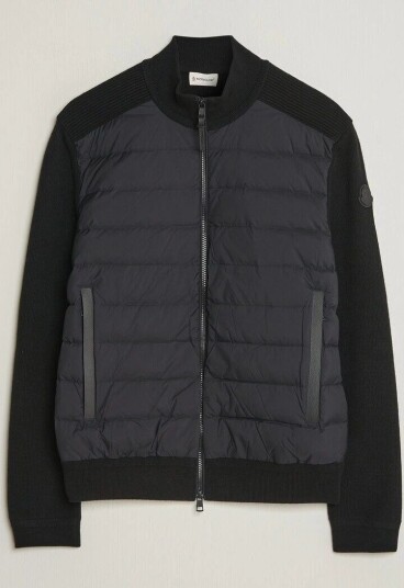 Moncler Wool/Cashmere Hybrid Jacket Black