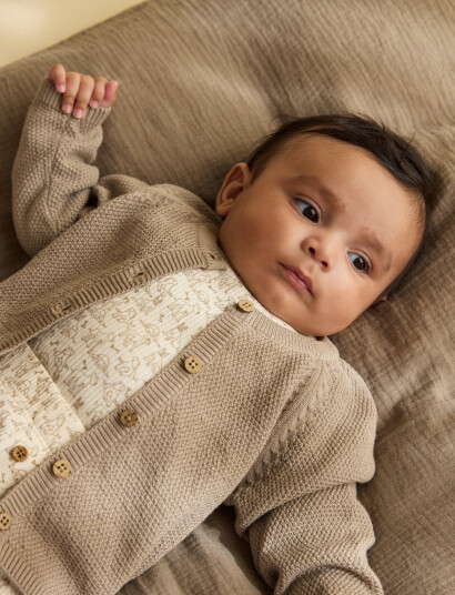 Minymo Body Ls Aop Rib Cream 56