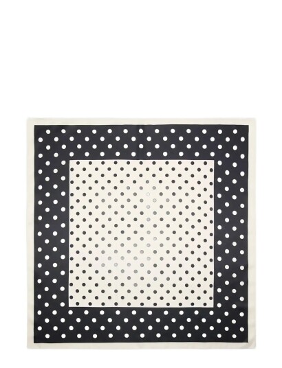Mango Satin Check Print Scarf Black ONE SIZE