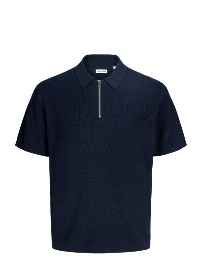Jack & Jones Jjmax Knit Zip Polo Ss Jnr   Navy   152