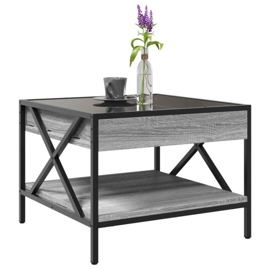 Salongbord med Infinity LED grå sonoma 50x50x38 cm 847700
