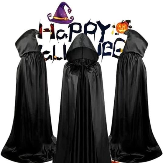 Halloween Svart Døds-, Vampyr- og Heksekappe