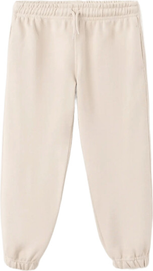 Mango 100% Cotton Jogger Trousers Beige 12 18M