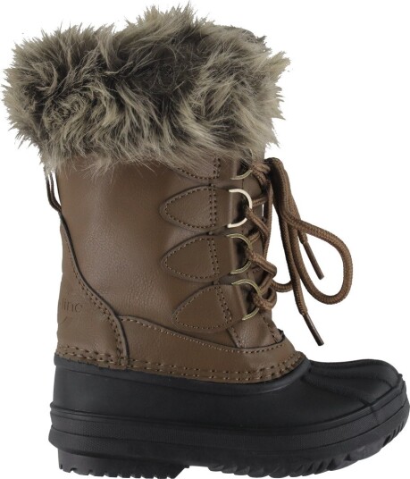mikk-line Winter Boot Rubber W. Fake Fur - Brown - 30 mikk-line Winter Boot Rubber W. Fake Fur - Brown - 30