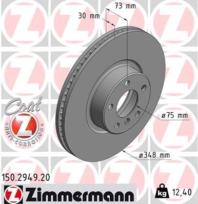 Bremseskive ZIMMERMANN 150.2949.20 Bremseskive ZIMMERMANN 150.2949.20