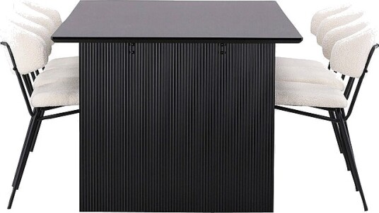 Venture Home Spisegruppe Vail med 6 stk stoler Chico Svart Venture Home Spisegruppe Vail med 6 stk stoler Chico Svart