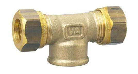 Vatette FG0376753 T-kobling 90° innv. gjenge i midten 12 mm x G15 Installasjon